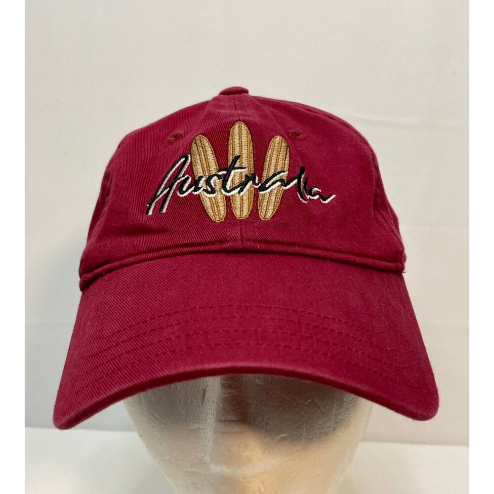 Australia hat cap 7" Pacific Creations burgundy red